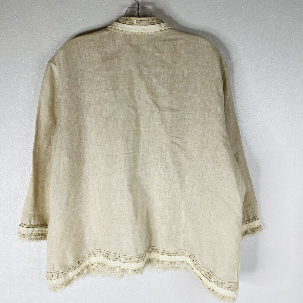 Chico’s Size 3 / XL Linen Blend Jacket - Picture 8 of 11